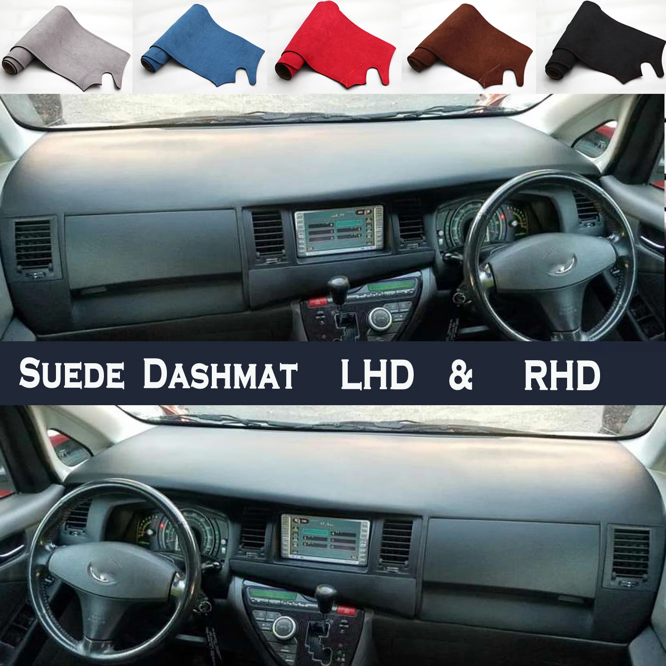 Car Styling Suede Dash Mat Covers Dashmat Dashboard Pad Protector Accessories For Toyota ISIS Platana M15 M11 2004-2014 2005