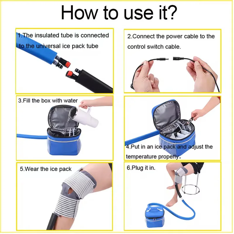 Sistema médico de terapia de frío, máquina de hielo, crioterapia, Kit de congelación con almohadilla Universal para aliviar el dolor, rodilla, cadera, recuperación de lesiones en las piernas