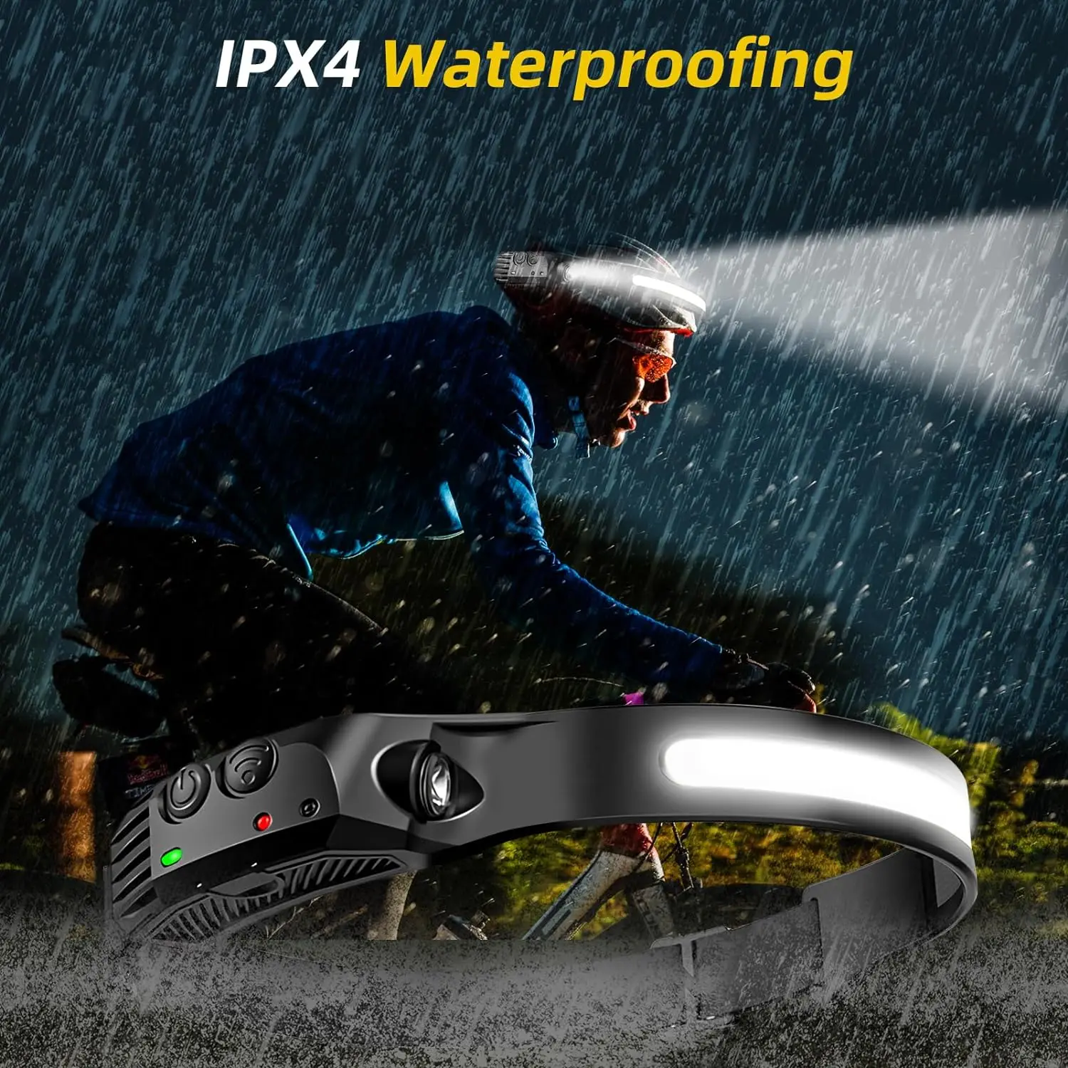 XPE + COB lampu utama Sensor LED, USB dapat diisi ulang lampu pencarian berkemah lampu depan Led senter kepala untuk lentera memancing