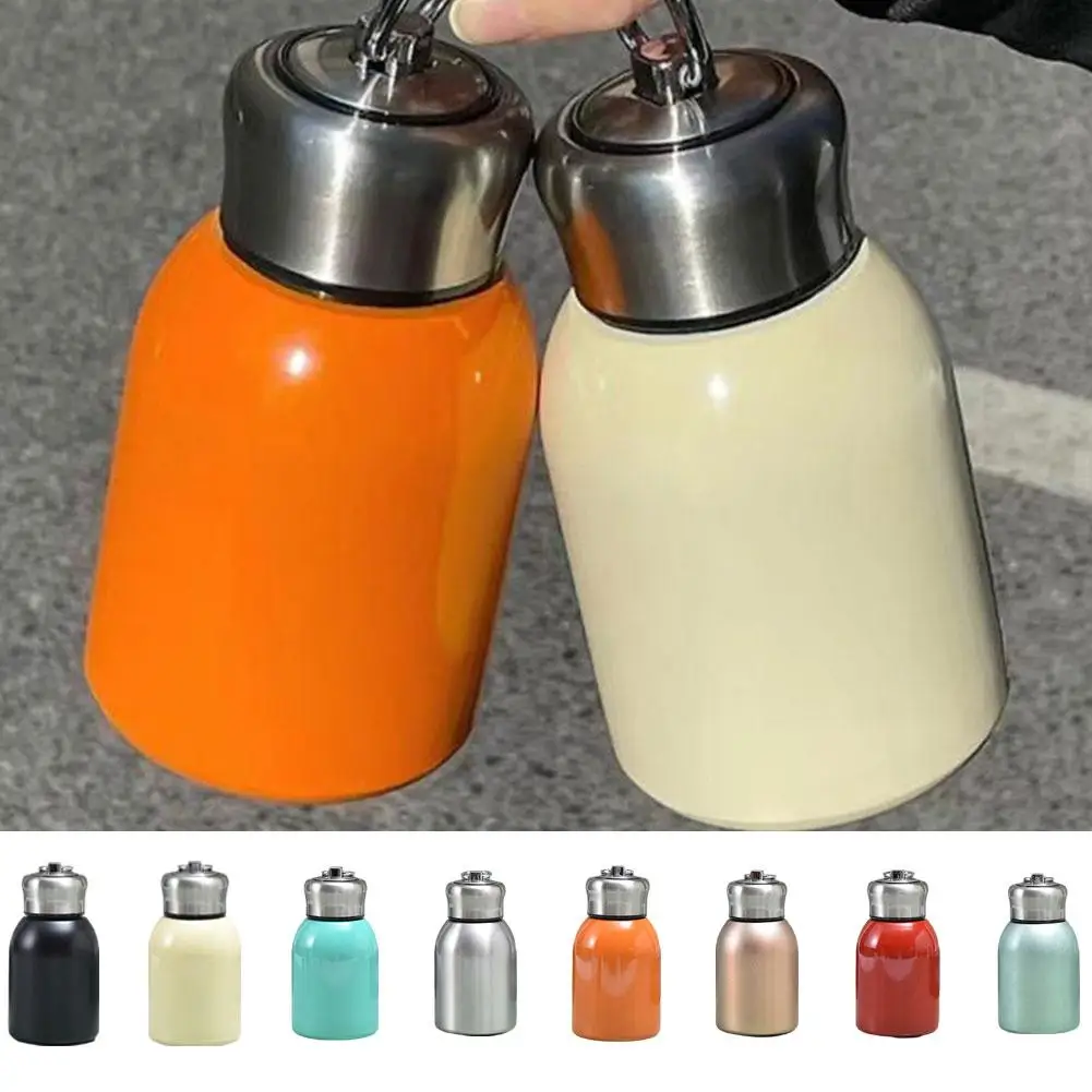 Portable Big Belly Vacuum Cup 300ml Compact Cup Leak-Proof Solid Color Travel Vacuum Flask Insulated Cup Water Bottle