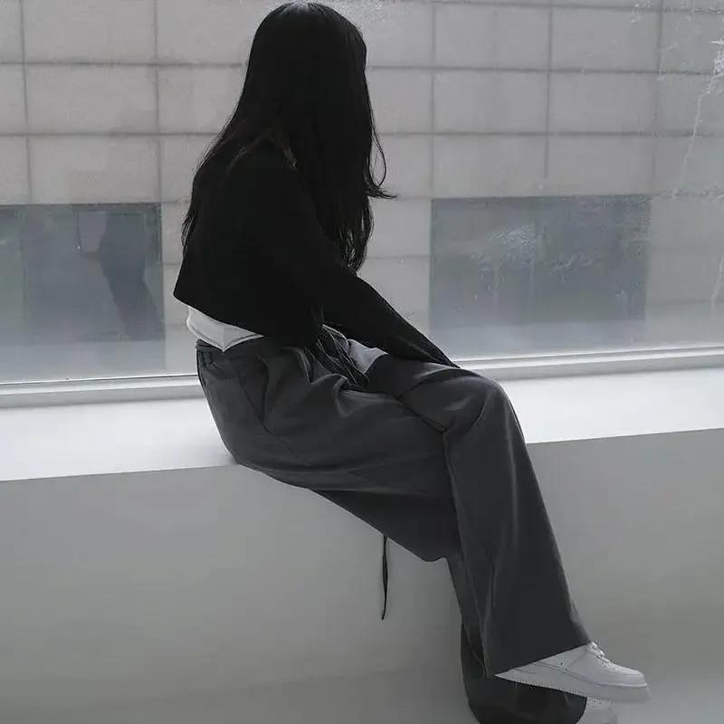 

Брюки женские длинные широкие брюки модные драпированные популярные свободные для отдыха женские офисные женские пояса дышащие минималистичные чистые брюки