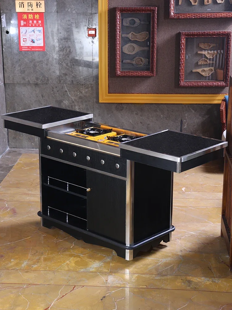 High-end dining car Hotel restaurant Mobile on-site stewing heating Abalone truck Commercial hall Burning car Fried steak
