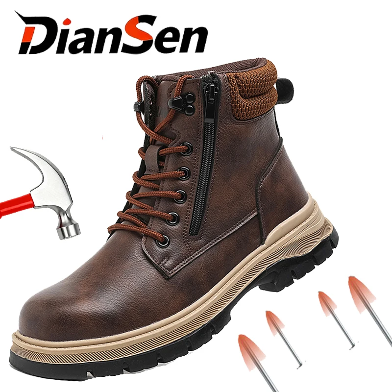 Men's Steel Toe Safety Shoes Anti-Smash & Puncture Proof Work Boots, Heavy Duty Industrial Hiking Sneakers for Construction41-46