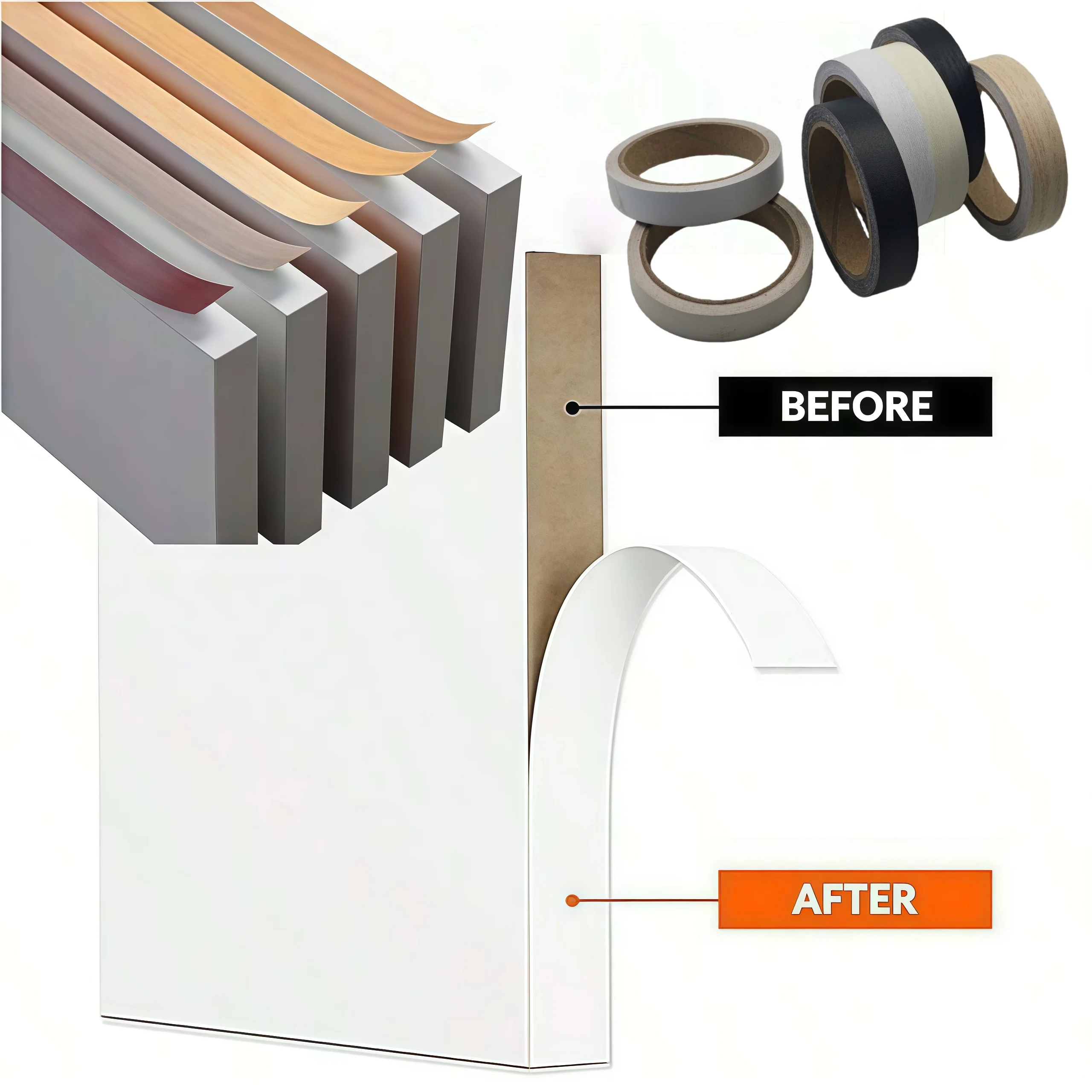 1 قطعة 2 سنتيمتر x 10 متر جودة عالية انحناء حافة النطاقات دائم القشرة حافة متفوقا أثاث مقاوم للماء متفوقا الشريط أثاث المكاتب