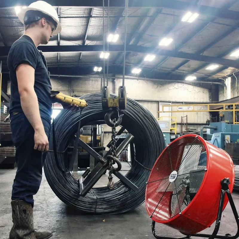 مروحة صناعية Maxx Air مقاس 24 بوصة شديدة التحمل - مروحة طبلة متينة لورشة العمل - مراوح متجر قوية شديدة التحمل للاستخدام الصناعي