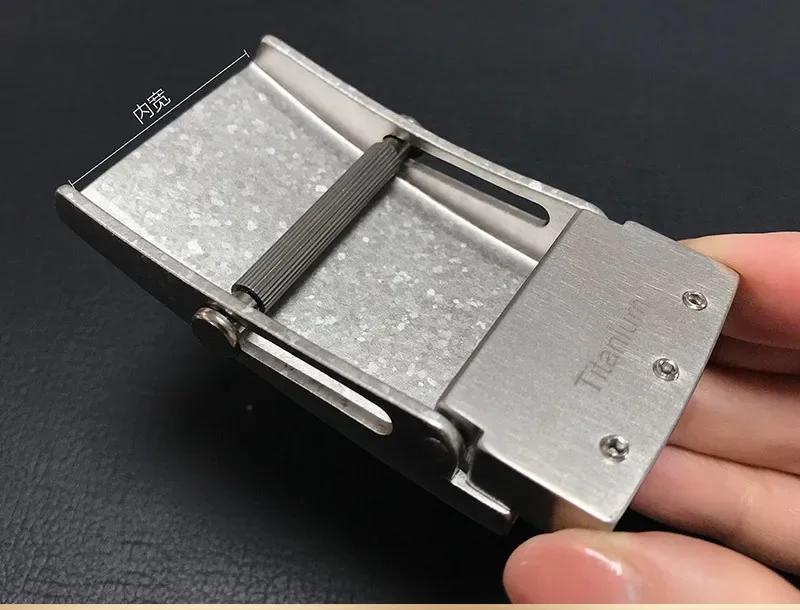 Pure Titanium Belt Buckle Titanium Alloy Automatic Buckle Toothless Buckle Inside Wear Non-Rusting Belt Buckle Head Accessories