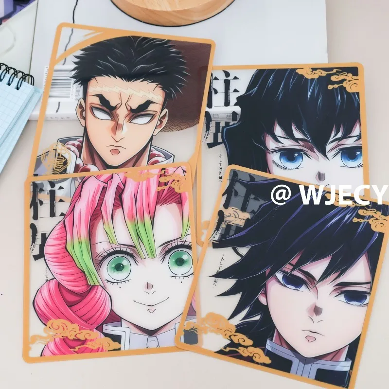

Demon Slayer PVC Transparent Card Tanjirou Anime Action Figures Cartoon Postcard Desktop Decorative Bookmark Cute Goods Toy Gift
