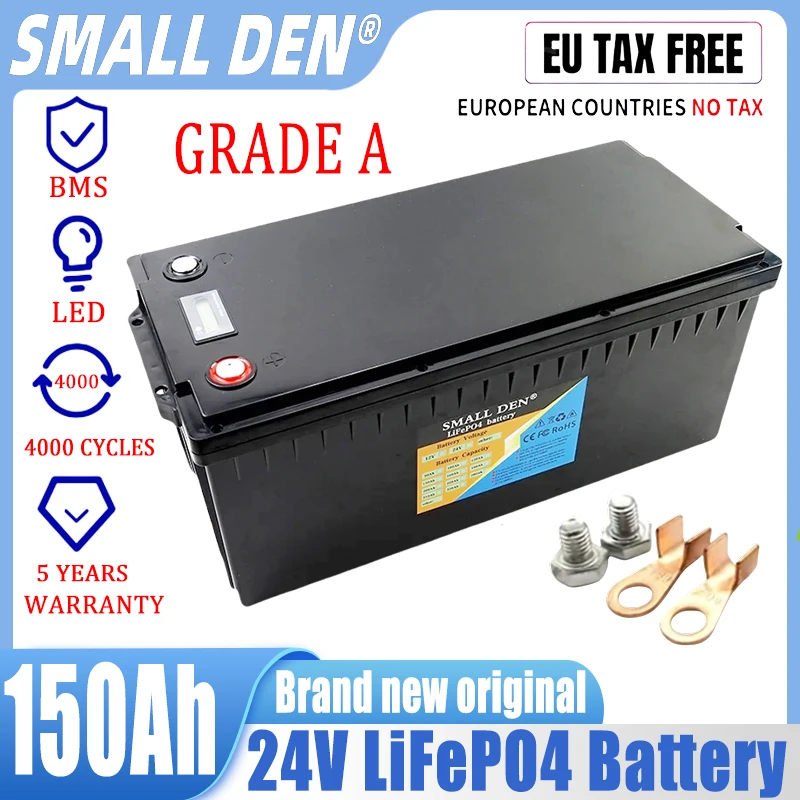 24V 150Ah Grade A lifepo4 Akku 2400w Hoch leistung für Elektro boot Gabelstapler RU UPS Golf wagen Wechsel richter Solar licht A