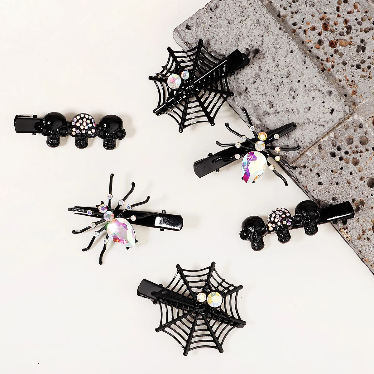 Halloween Spinne Haars pangen für Frauen Mädchen Pony Haarnadeln Strass Haars pangen Halloween Mode Prinzessinnen Haarschmuck – Detail 12
