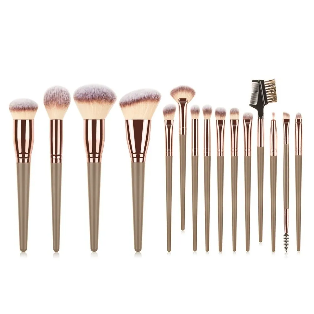 15pcs/set Make Up Tool Makeup Brushes Kit Face Bronzer Contour Eye Shadow Brush Set Cosmetics Beauty Liner Brow Brush Lady
