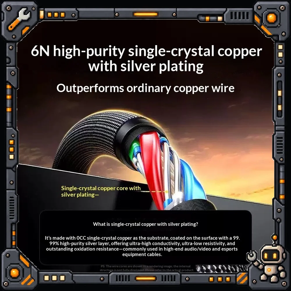 UGREEN 55418 DP 2.1 Cable 1.5m Silver Plated Single Crystal Copper 16K 240Hz for Monitor PC Laptop