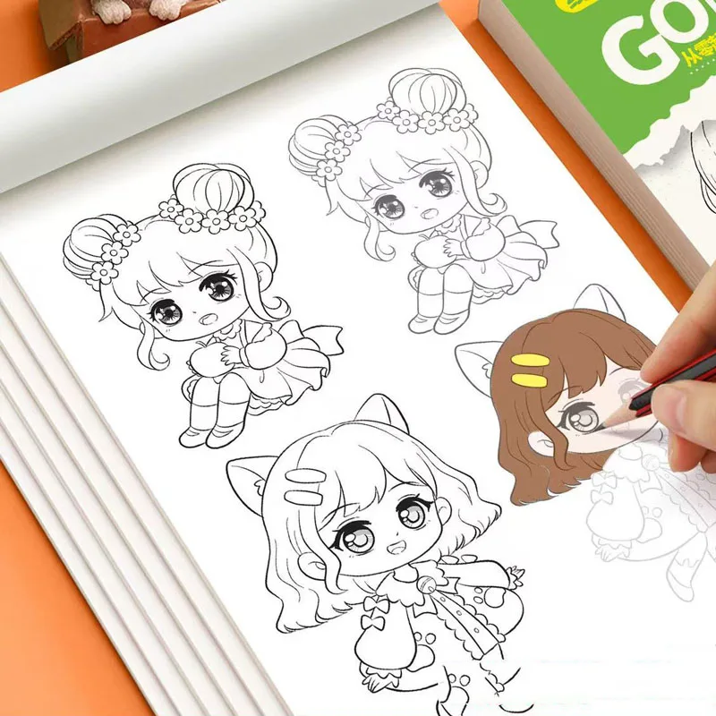 

Girl Boy Novice Line Draft Tracing Book Coloring Books Drawing Zero Basic Practice Comics Hand Drawn Art Supplies Office School