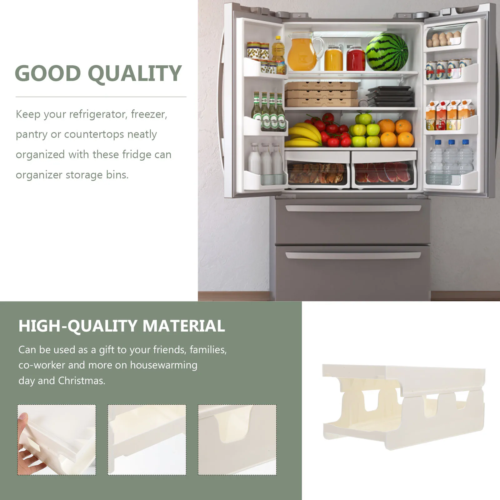 

Double Layer Beer Cans Storage Containers Soda Can Holder Organizer Rack Pet Material Refrigerator Pantry Storage