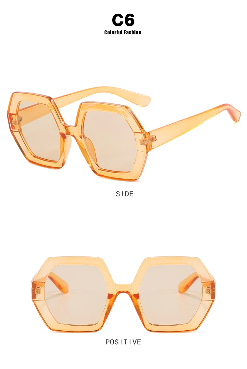 Übergroße polygon gelbe Damen Ssun glasses Mode Vintage große quadratische Sonnenbrille weibliche Luxusmarke Punk Brillen schirme – Detail 10