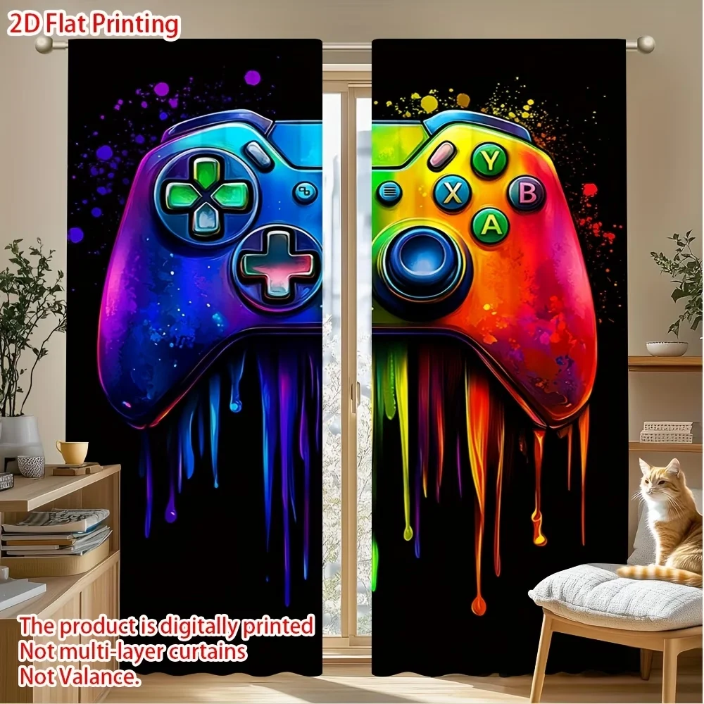 2PCS Digital Printed Curtains, - Home Decor Youtube Videos recension och pris