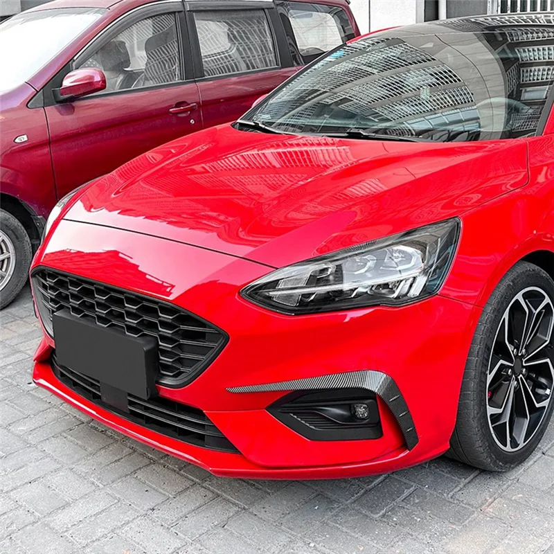 A21F-Car Front Bumper Lip Splitter Spoiler Strips For Ford Focus ST Line 2019-2022 Front Air Knife Trims