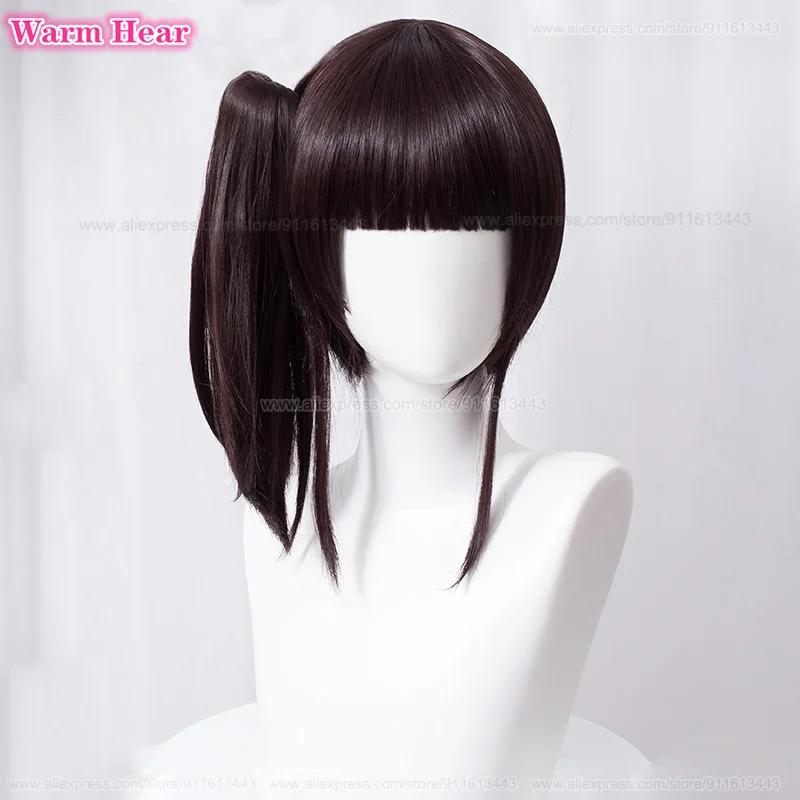 Tsuyuri Kanao Cosplay Wig Long 40cm Brown Wig With Ponytail Clip Cosplay Anime Wig Heat Resistant Synthetic Hair Wigs + Wig Cap