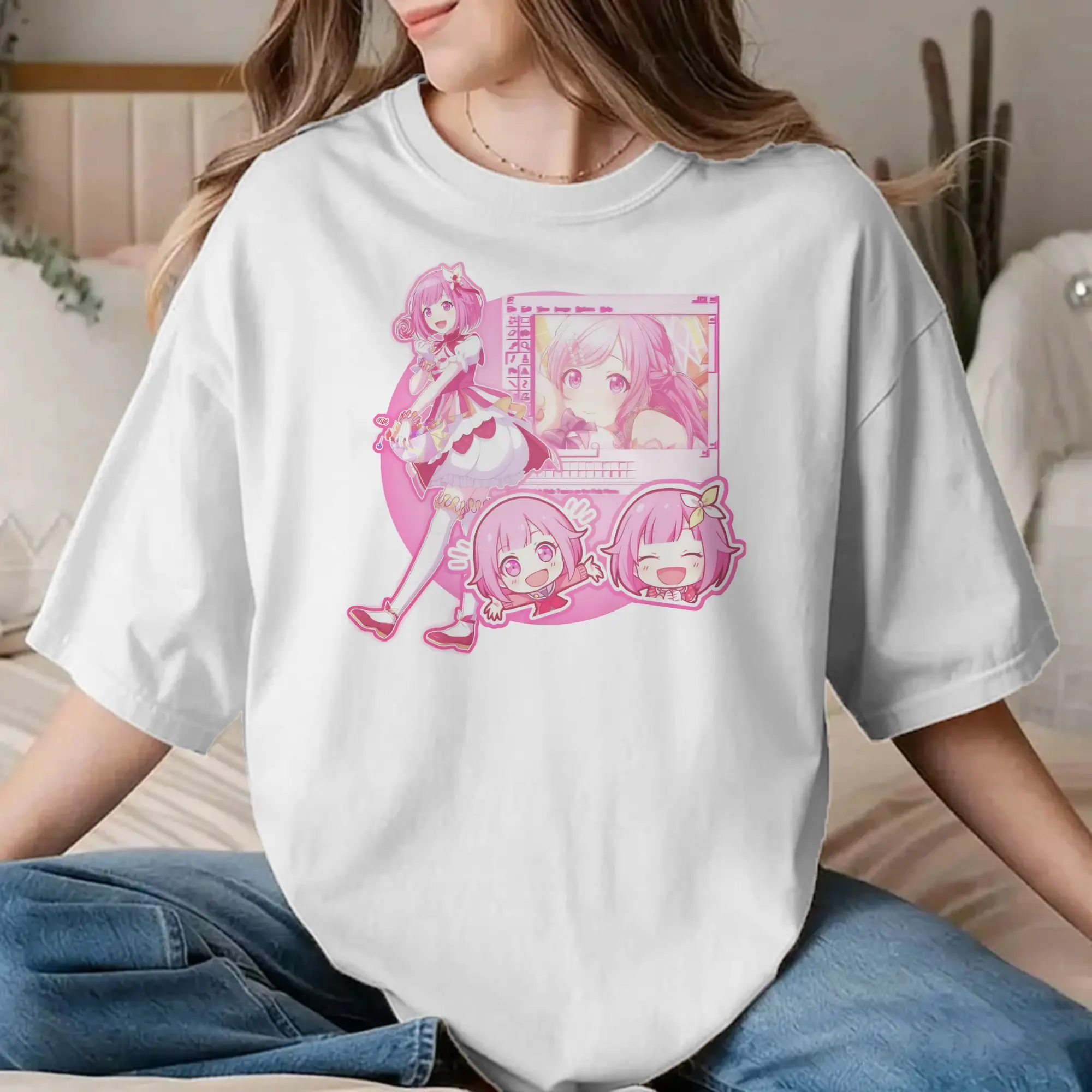 Men Women's Emu Otori T Shirts Singer Anime Cotton Clothing Fashion Short Sleeve Crew Neck Tees 4XL 5XL T-Shirts