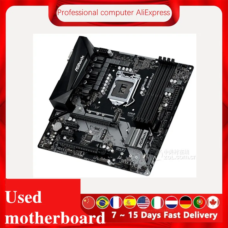 For ASRock B360M Pro4 Original Used Desktop Intel B360 B360M DDR4 Motherboard LGA 1151  i7/i5/i3 USB3.0 SATA3