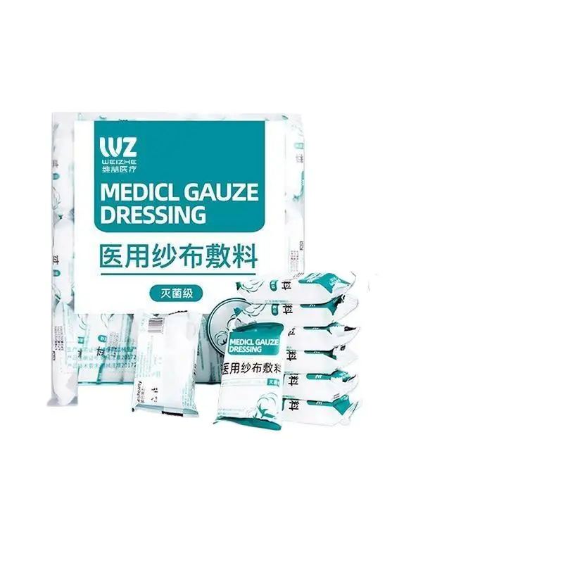 Sterile Disposable Medical Gauze Blocks 100pcs Hemostatic Wound Dressing Safe Non-Toxic for Family First Aid Outdoor Emergency