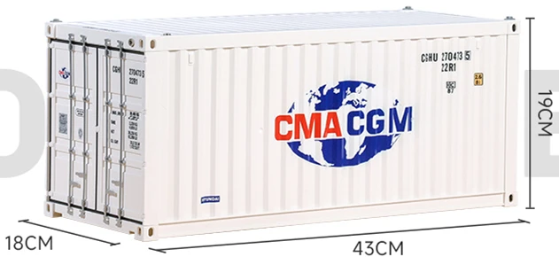 1/14 Scale 20 Foot Container Display Box with LED Light Fits for TAMIYA Hercules Truck Trailer