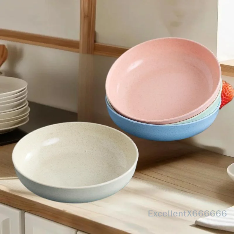 

5pcs/set Nordic Wheat Straw Plate Fruit Plate Vegetable Plate Tableware Plate