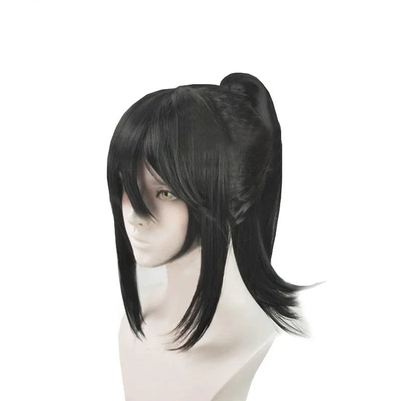 Games Yandere Simulator Ayano Aishi Cosplay hairwear Black Synthetic Removable Ponytail wig +wig cap RZ7213