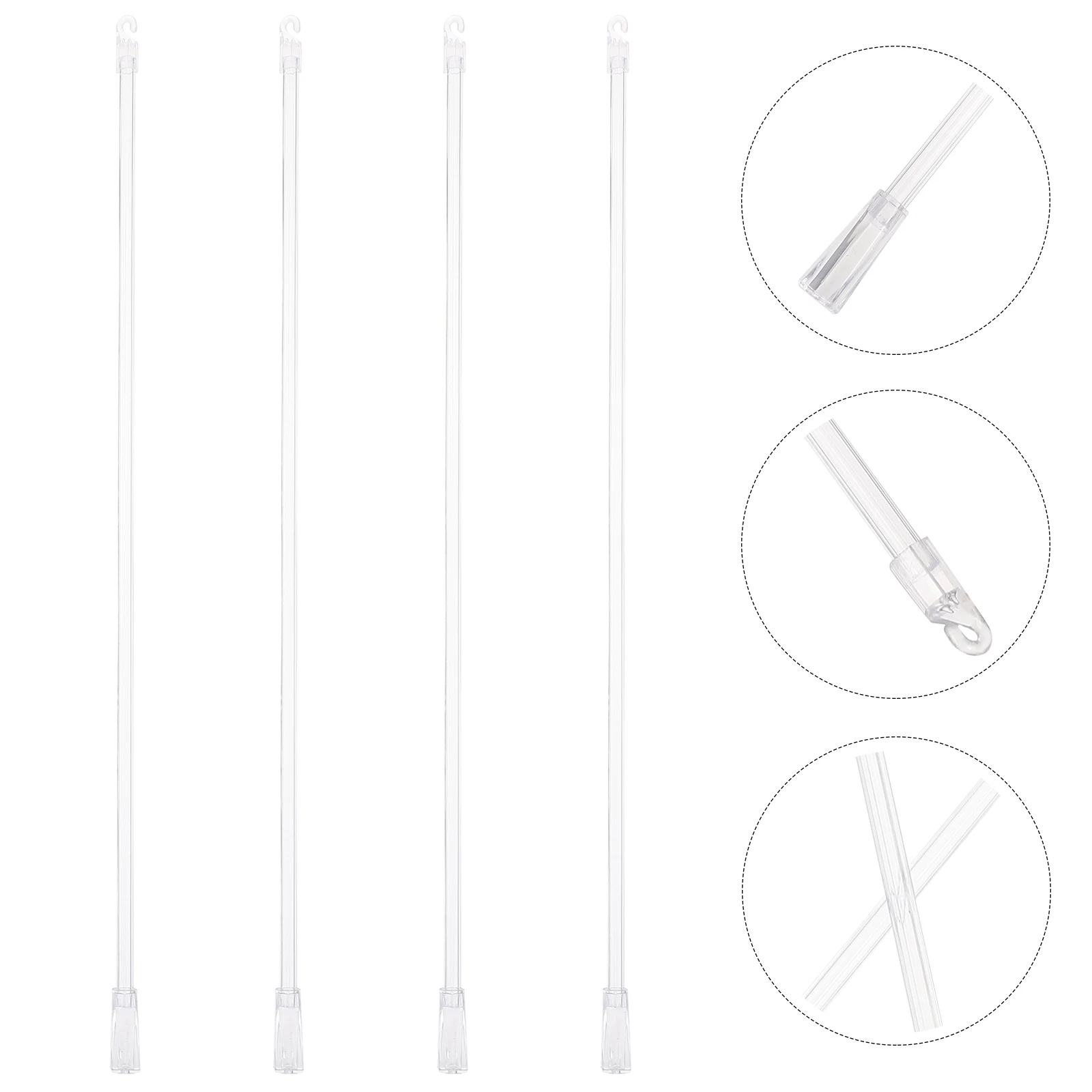 

4Pcs Blind Wand Accessories Plastic Home Office Vertical Blinds Replacement Transparent Handle Curtain Hardware