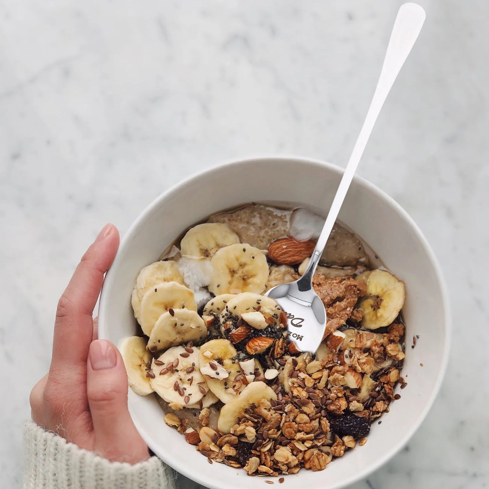 

2pcs Stainless Steel Long Handle Spoons Ice Cream Soup Dessert Spoon Kitchen Tableware Father'S Day Gift Serving Spoon