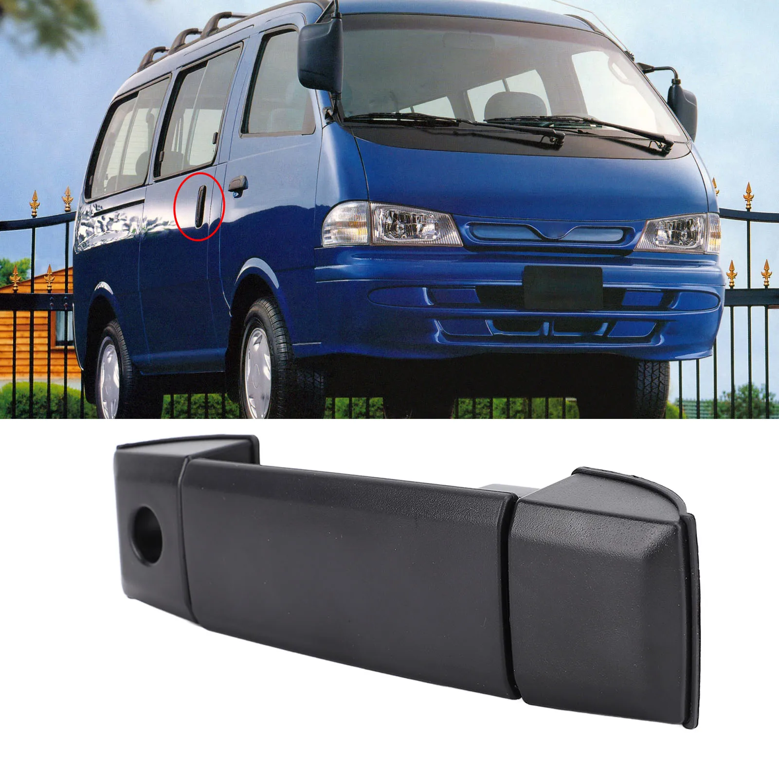 

Right Sliding Door Outer Handle 0K7AA72410 Black Exterior Sliding Door Handle Replacement for Pregio Bongo 1997-2005