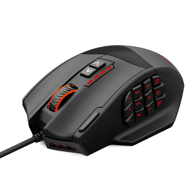 E-YOOSO X39 Wired Laser Gaming Mouse, 12400 DPI, with 19 Programmable Buttons and RGB LED, High Precision for MMO