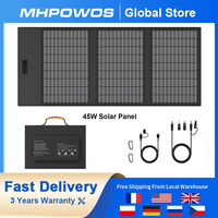 MHPOWOS Solar Panel 45 / 60W Solar Charger, 23.5% High-Efficiency Monocrystalline Solar Panel Power Charger for Phone Hiking Cam