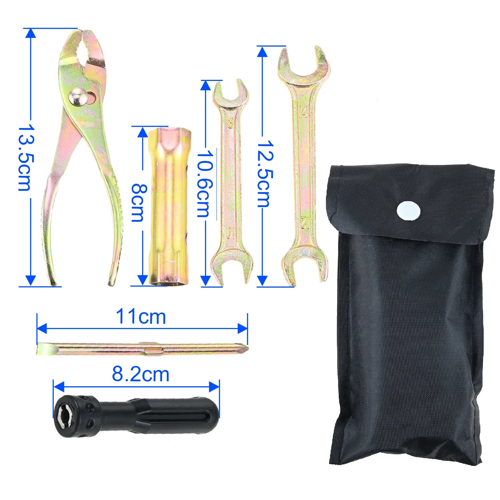 

1 Set Universal Motorcycle Scooter Tool Kit Metal Spark Plug Socket Sleeve Wrench Spanner Plier Screwdriver Remover Repair Tools
