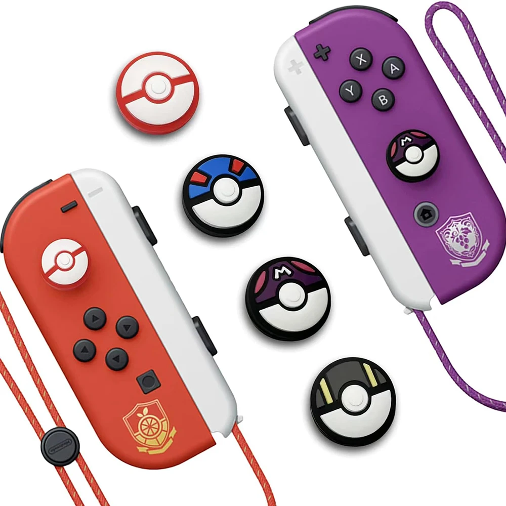 Tapas de silicona con dibujos animados para el pulgar, 4 piezas, Compatible con Nintendo Switch OLED/Switch Lite/Switch Joystick, cubierta protectora