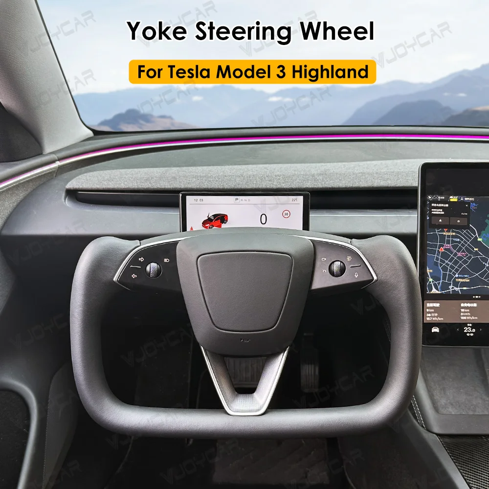 Newest Yoke Steering Wheel Handle for Tesla Model 3 Highland High-performance Customized Heating Handle Accessories