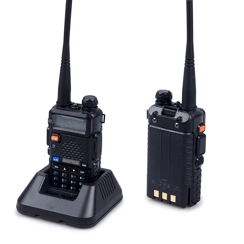 Walkie Talkie, rádio de fiação, FM, VHF, UHF, fone de ouvido, bateria 1800mAh, 5W, 8W