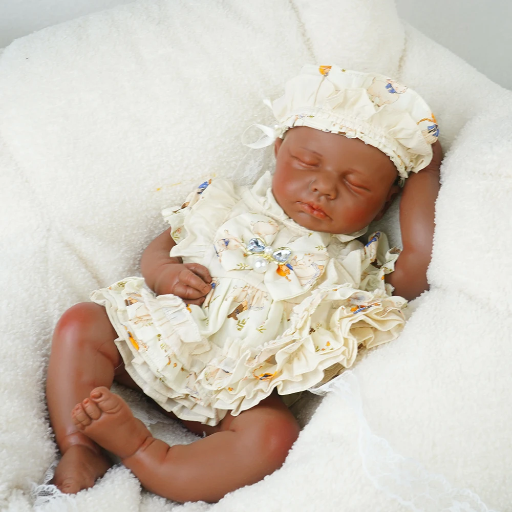 18.9인치 전신 실리콘 리본 베이비 6.8파운드 여자아이 무게감 있는 3D 피부 가시적인 정맥 신생아 인형 어린이 장난감 스트레스 해소용