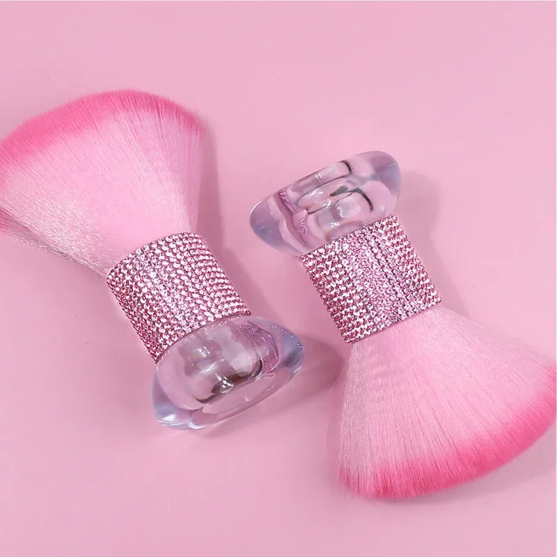 Brosse anti-poussière pour ongles à tête de champignon en diamant, outil multifonctionnel pour Nail Art, fard à joues en poudre, maquillage et nettoyage