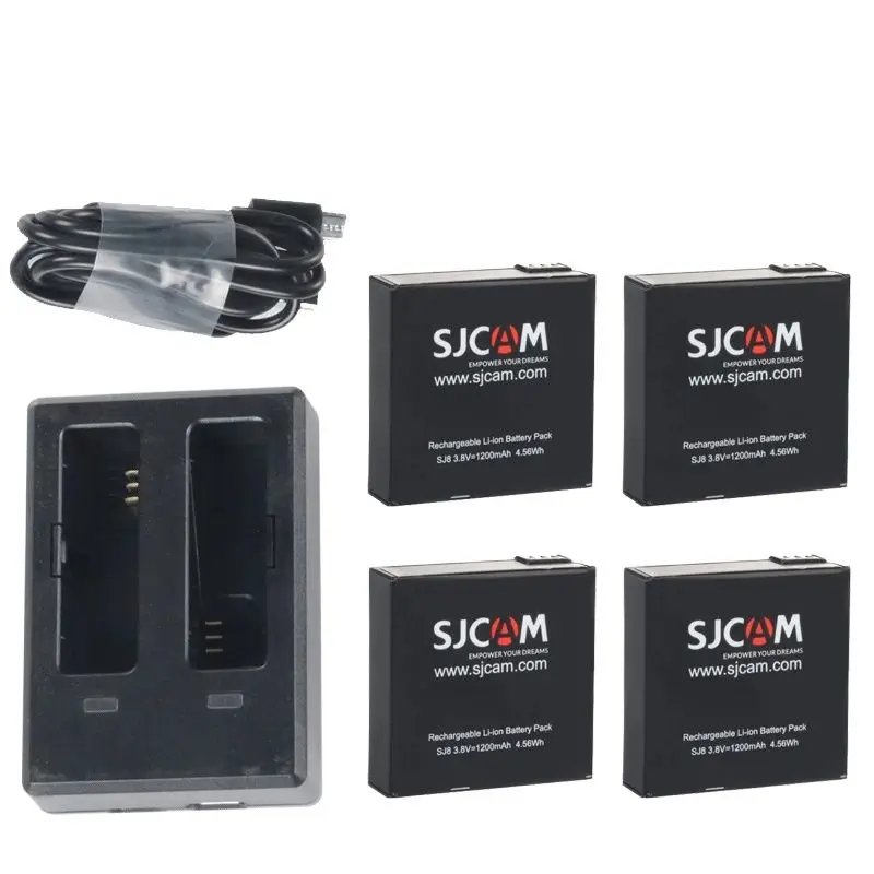 4PCS SJCAM Battery  For SJ4000 SJ5000X M20 SJ6 SJ8 Pro SJ10 PRO SJ10X A10 A20 A50 Action Camera, Original SJCAM Brand Battery