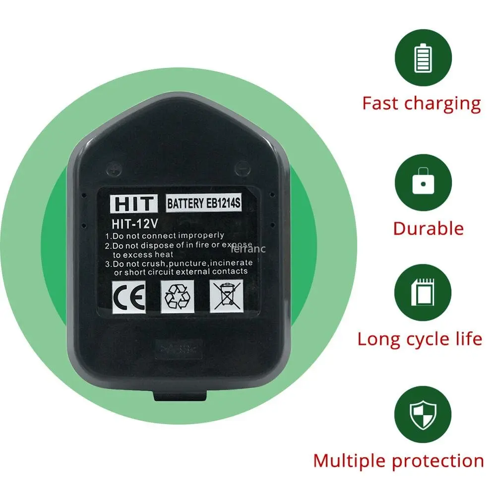 Bateria bezprzewodowe elektronarzędzie 12V 3.0Ah 4.0Ah Ni-Mh do Hitachi EB1214S EB1220HL EB1222HL EB1226HL EB1230HL EB1230R EB1230R EB1230X DS12DV