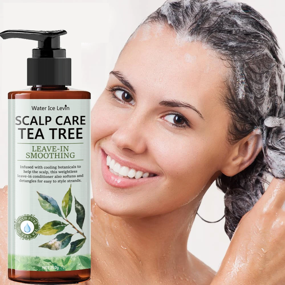 Champú Tea Tree, limpieza profunda, refrescante, control de aceite, rico en espuma, hace que el cabello esponjoso, natural, suave y suave, champú para el cuidado del cabello