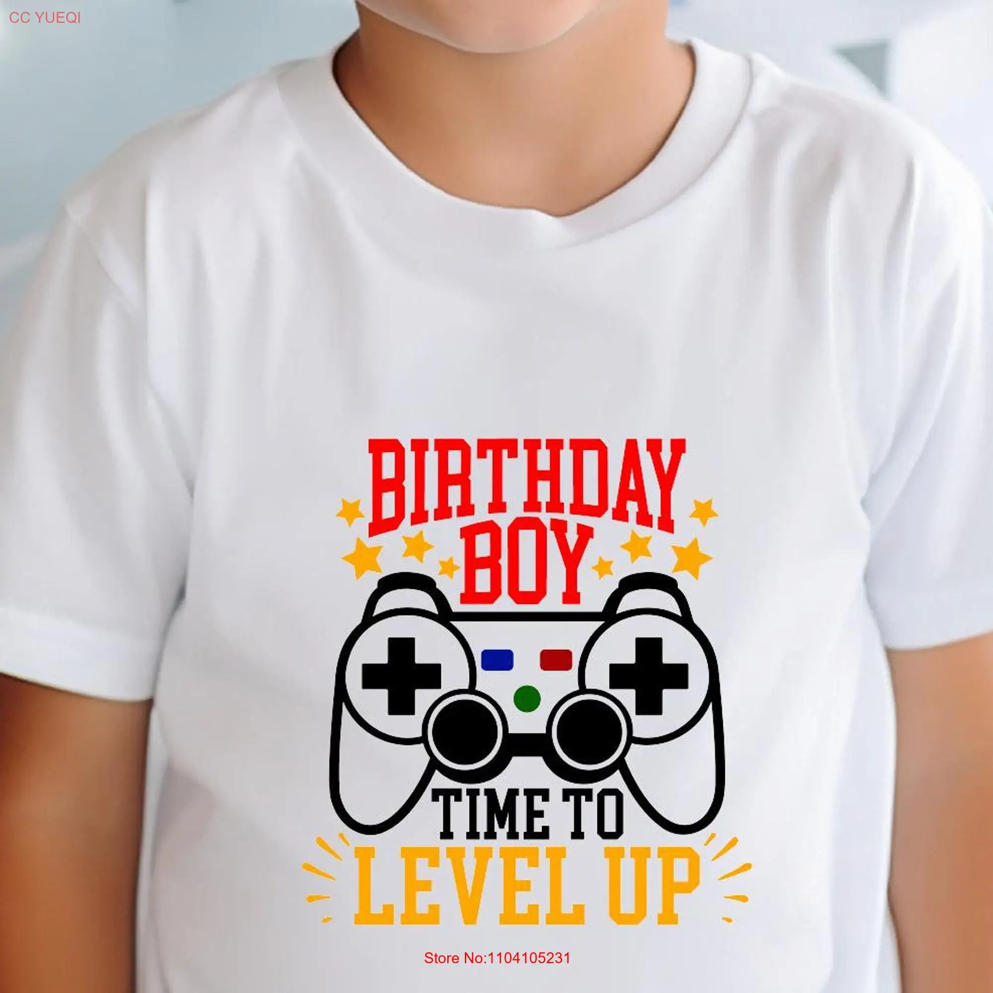 Birthday Boy Time To Level Up Gaming T Shirt Gamer 10 Unlocked Video Games long or short sleeves