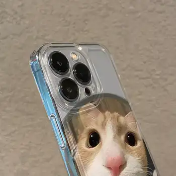 可愛大臉貓咪圖案手機殼,全包防震,適用於iPhone 16 Pro Max、15 Pro、14 Plus、13、12、11等機型。 10 最佳銷售 漂亮的iPhone手機殼 - №5