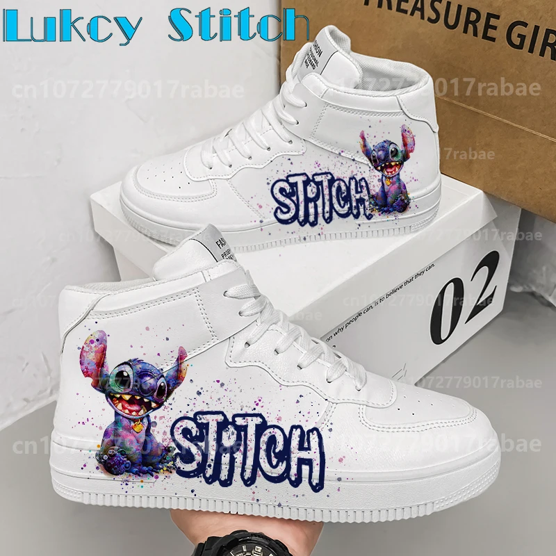 Lilo Stitch Shoes 3d Print Sneakers Anime Cartoon Teenager boy High Top Outdoor Basketball Sports Casual Men woman Shoes