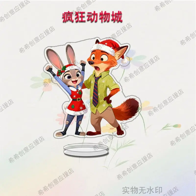 ديزني Zootopia الرسوم المتحركة لطيف عيد الميلاد الاكريليك الوقوف الإبداعية Kawaii طالب سطح المكتب الديكور لعبة مزخرفة هدية