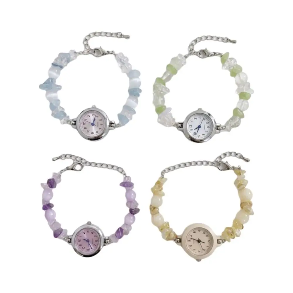 New Dopamine Bracelet Watch Adjustable Beaded Bead Chain Watch Pendant Quartz Watch Gift