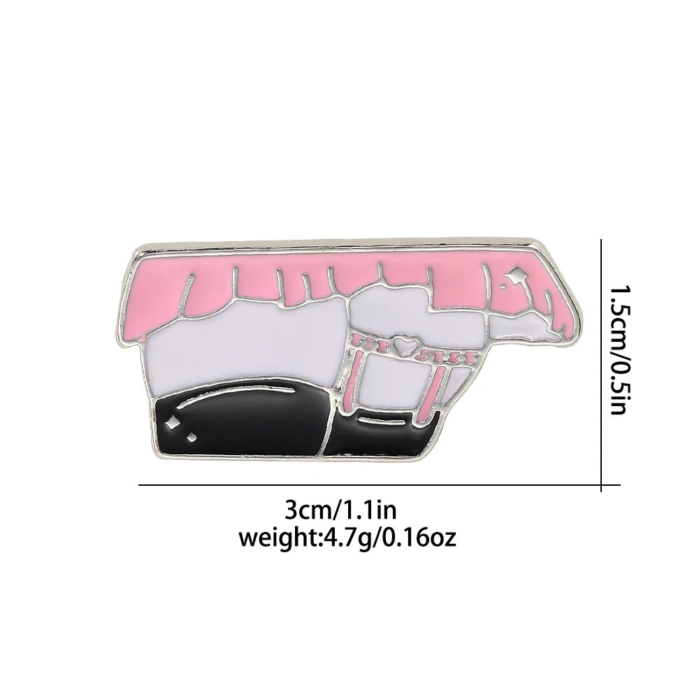 Pretty Pink Short Skirt Pins Black Suspender Socks Enamel Brooches For Women Girls Gift Cheap Jewelry Wholesale view 6