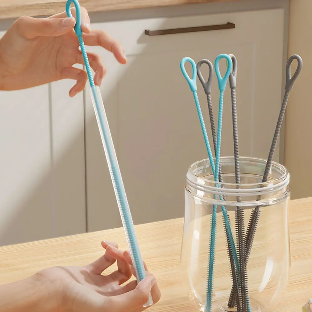 

2pcs 6/8mm Silicone Straw Brushes Soft Bendable Pipe Tube Cleaning Brush Heat Resistant Reusable Pacifier Brush Feeding Bottle