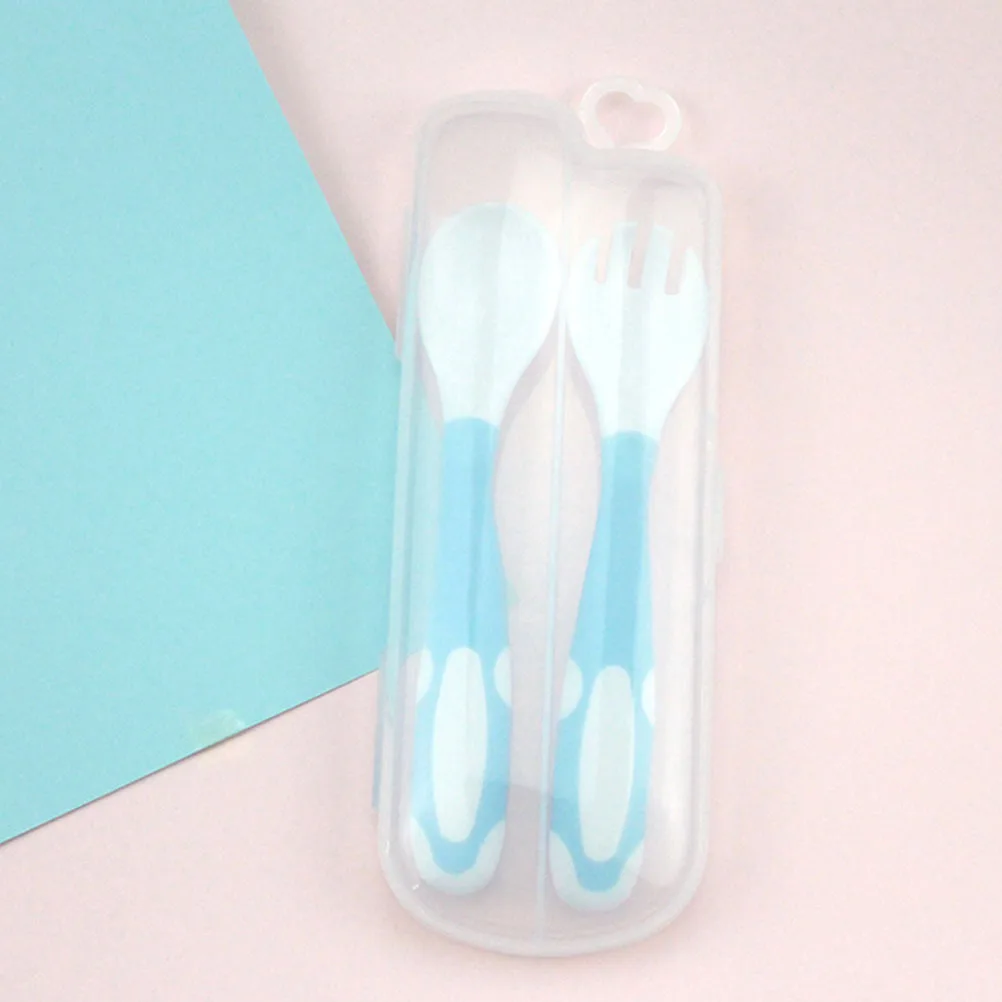 

3Sets Baby Spoon and Fork Set Infant Feeding Practice Tableware Tools 3 Colors Pink Green Durable Baby Spoon and Fork