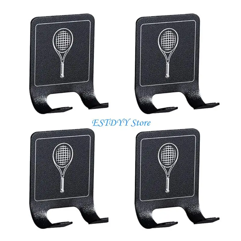 G6DE Badminton Racket Holder Stainless Steel Wall Hook Wall Mount Racket Holder
